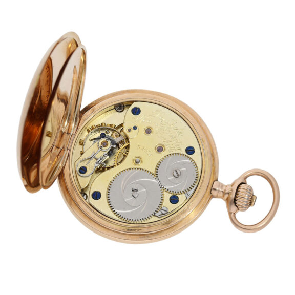 German 14K rose gold hunting cased lever watch Circa 1904 German 14K rose gold hunting cased lever watch Circa 1904