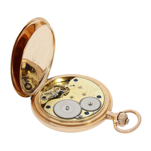 German 14K rose gold hunting cased lever watch Circa 1904 German 14K rose gold hunting cased lever watch Circa 1904
