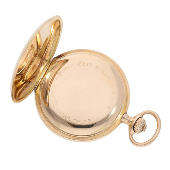 German 14K rose gold hunting cased lever watch Circa 1904 German 14K rose gold hunting cased lever watch Circa 1904