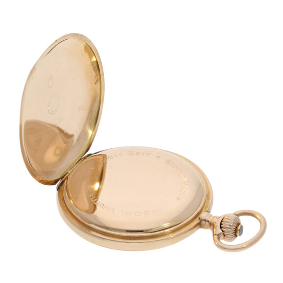 German 14K rose gold hunting cased lever watch Circa 1904 German 14K rose gold hunting cased lever watch Circa 1904