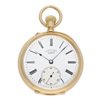 German 18K gold open faced precision lever Circa 1889