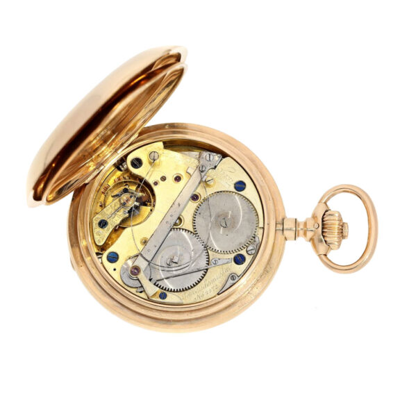 German rose gold hunting cased perpetuale lever watch Circa 1893 German rose gold hunting cased perpetuale lever watch Circa 1893