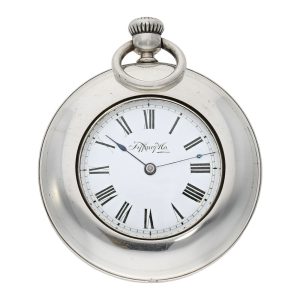 Early Swiss silver lever pocket watch with special case Circa 1866