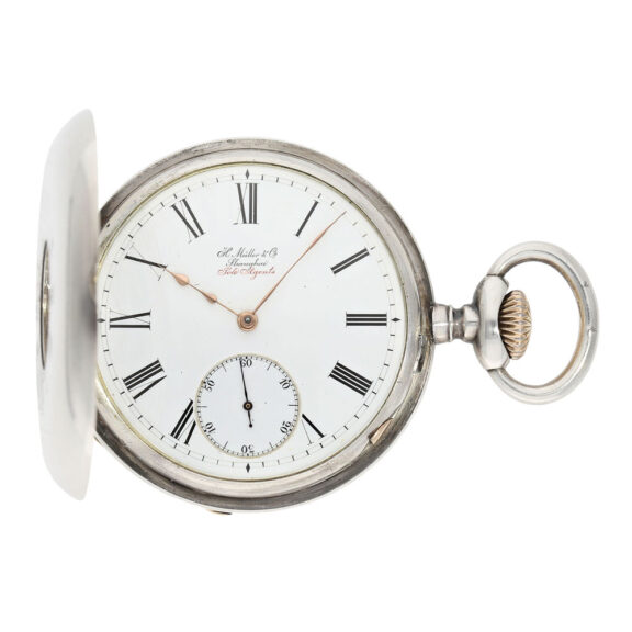 Historically interesting Swiss silver half hunting cased lever Circa 1882 Historically interesting Swiss silver half hunting cased lever Circa 1882