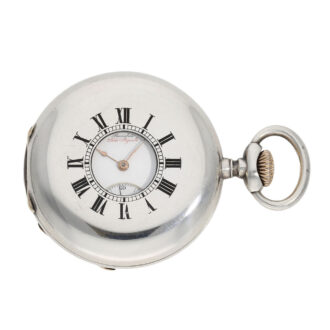 Historically interesting Swiss silver half hunting cased lever Circa 1882