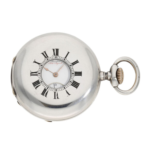 Historically interesting Swiss silver half hunting cased lever Circa 1882