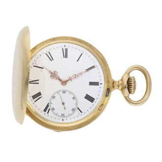 Swiss 18K gold hunting cased lever pocket watch Circa 1890