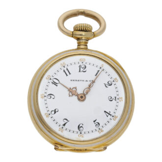 Swiss gold, enamel and diamond-set Art Nouveau watch Circa 1906