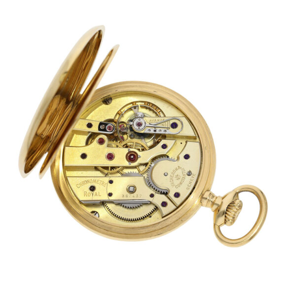 Impressive Swiss 18K gold open faced pocket chronometer Circa 1915 Impressive Swiss 18K gold open faced pocket chronometer Circa 1915