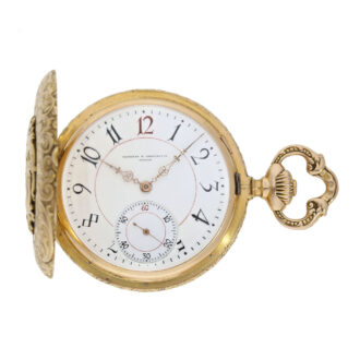 Swiss gold hunting cased lever Renaissance watch Circa 1890