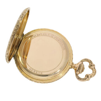 Swiss gold hunting cased lever Renaissance watch Circa 1890