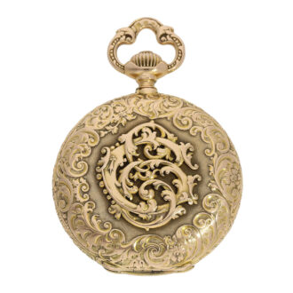 Swiss gold hunting cased lever Renaissance watch Circa 1890