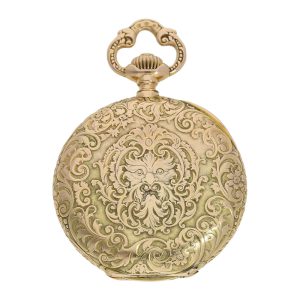 Swiss gold hunting cased lever Renaissance watch Circa 1890