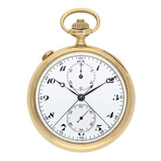 Swiss gold split-seconds chronograph with register Circa 1920 Swiss gold split-seconds chronograph with register Circa 1920