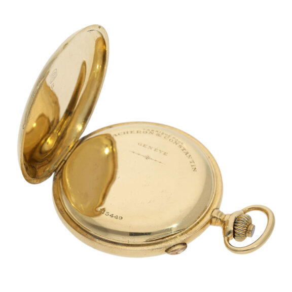 Swiss gold split-seconds chronograph with register Circa 1920 Swiss gold split-seconds chronograph with register Circa 1920