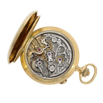 Swiss gold split-seconds chronograph with register Circa 1920 Swiss gold split-seconds chronograph with register Circa 1920