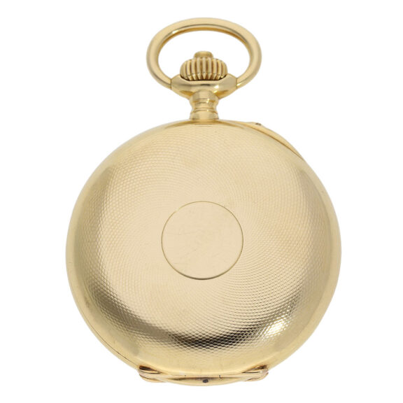 Swiss gold chronograph pocket chronometer with register Circa 1906 Swiss gold chronograph pocket chronometer with register Circa 1906
