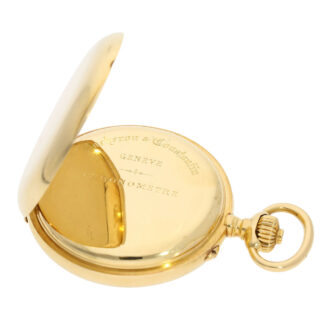 Swiss gold chronograph pocket chronometer with register Circa 1906