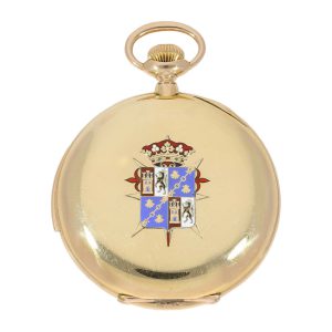 Swiss gold open faced minute repeating lever watch Circa 1901