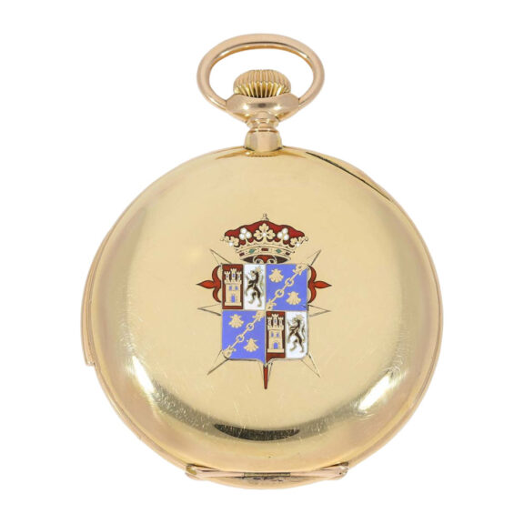 Swiss gold open faced minute repeating lever watch Circa 1901