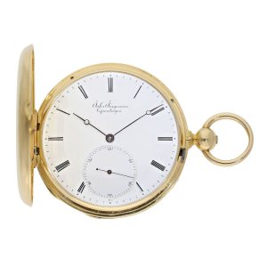 Early Danish 18K gold hunting cased lever watch Circa 1849