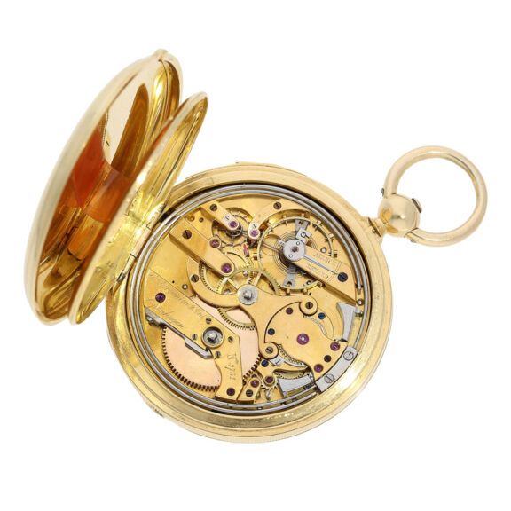 Early Danish gold hunting cased repeating lever Circa 1870 Early Danish gold hunting cased repeating lever Circa 1870