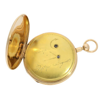 Early Swiss 18K gold repeating centre seconds cylinder watch Circa 1800 Early Swiss 18K gold repeating centre seconds cylinder watch Circa 1800