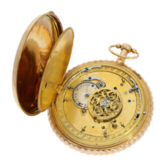 Swiss 18K rose gold skeletonized Jacquemart automaton Circa 1790