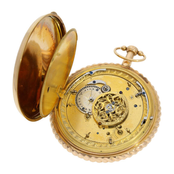 Swiss 18K rose gold skeletonized Jacquemart automaton Circa 1790 Swiss 18K rose gold skeletonized Jacquemart automaton Circa 1790