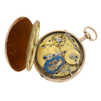 Swiss skeletonized musical automaton with erotic scene Circa 1810