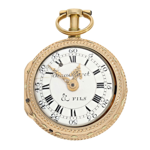 Swiss gold triple cased quarter repeating verge watch Circa 1750 Swiss gold triple cased quarter repeating verge watch Circa 1750