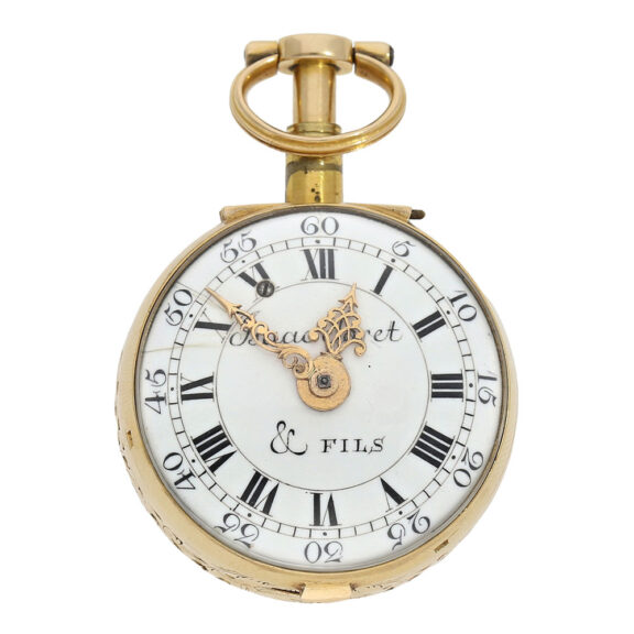 Swiss gold triple cased quarter repeating verge watch Circa 1750 Swiss gold triple cased quarter repeating verge watch Circa 1750