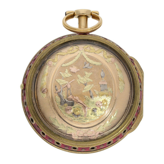 Swiss gold triple cased quarter repeating verge watch Circa 1750