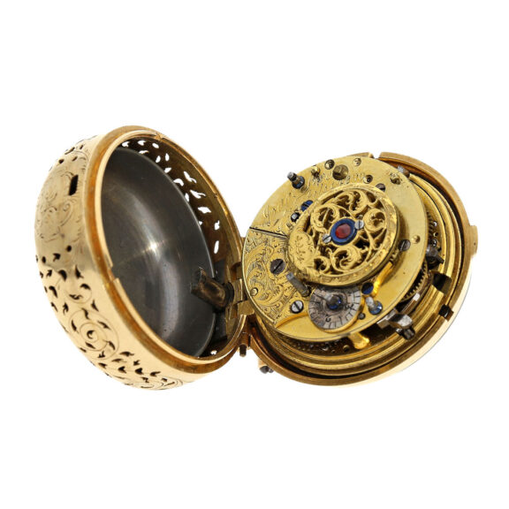 Swiss gold triple cased quarter repeating verge watch Circa 1750 Swiss gold triple cased quarter repeating verge watch Circa 1750