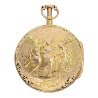 South German gold repeating repoussé verge Circa 1730