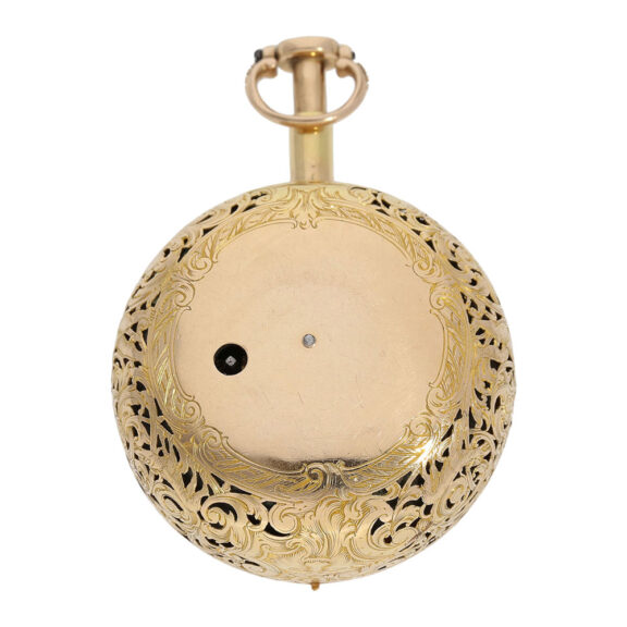 South German gold repeating repoussé verge Circa 1730 South German gold repeating repoussé verge Circa 1730