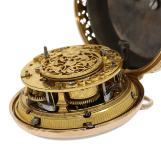 South German gold repeating repoussé verge Circa 1730