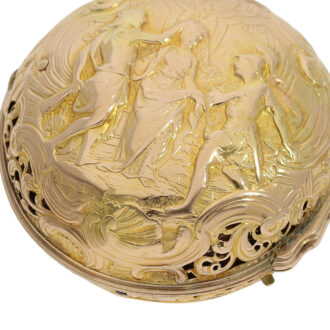 South German gold repeating repoussé verge Circa 1730