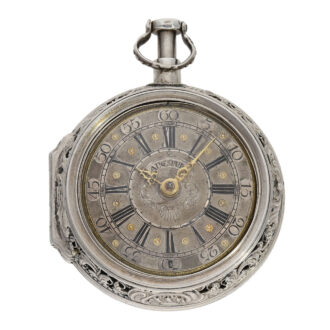 German silver triple cased verge repoussé watch Circa 1730
