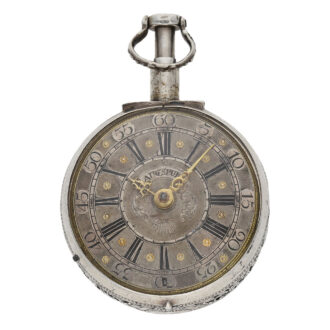German silver triple cased verge repoussé watch Circa 1730