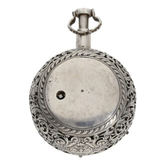 German silver triple cased verge repoussé watch Circa 1730