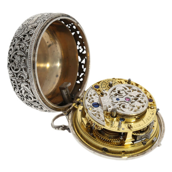German silver triple cased verge repoussé watch Circa 1730 German silver triple cased verge repoussé watch Circa 1730