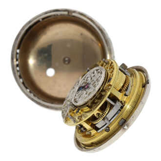 German silver triple cased verge repoussé watch Circa 1730