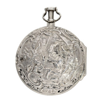 German silver triple cased verge repoussé watch Circa 1730