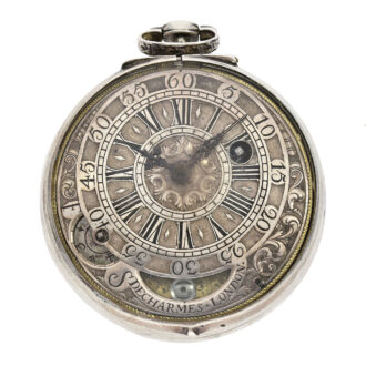 Important English silver mock pendulum verge watch Circa 1690 Important English silver mock pendulum verge watch Circa 1690