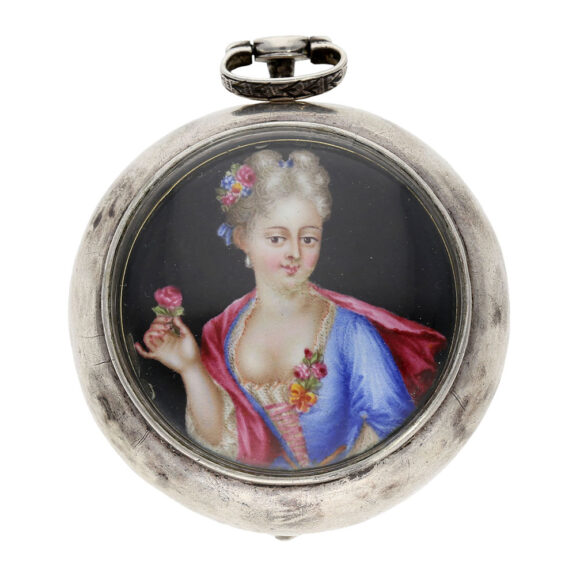 Important English silver mock pendulum verge watch Circa 1690 Important English silver mock pendulum verge watch Circa 1690