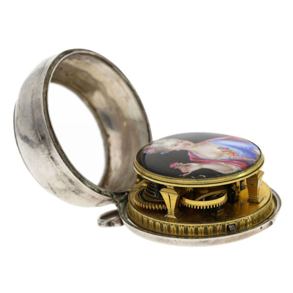 Important English silver mock pendulum verge watch Circa 1690 Important English silver mock pendulum verge watch Circa 1690
