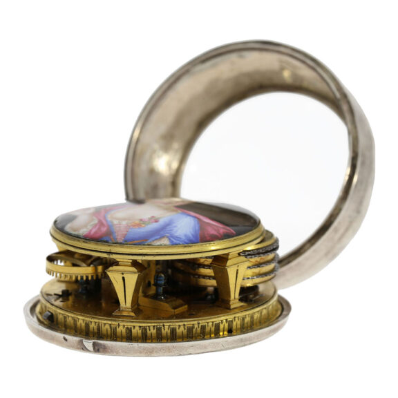 Important English silver mock pendulum verge watch Circa 1690 Important English silver mock pendulum verge watch Circa 1690
