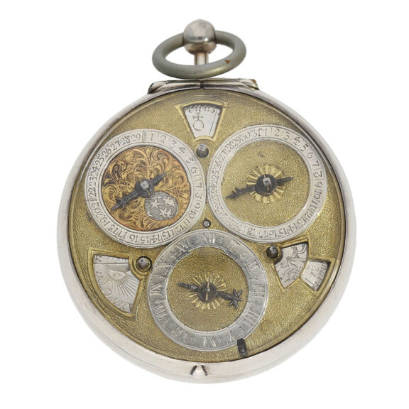 English silver complicated astronomical verge watch Circa 1690 English silver complicated astronomical verge watch Circa 1690