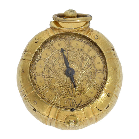 French fire-gilt sea urchin shaped pendant watch Circa 1640